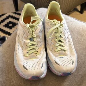 Hoka Women's White and Yellow Athletic Shoes